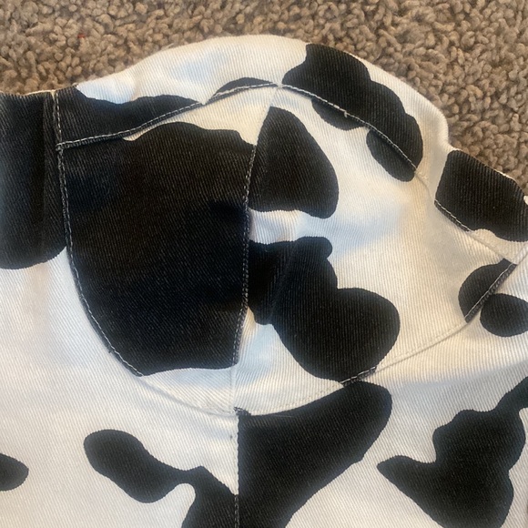 Cow Print Corset Top. Black and white denim. - Picture 6 of 6